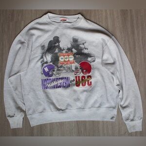 Vintage 1996 Rose Bowl Nutmeg Crew Neck Sweatshirt Made In Usa SZ Large